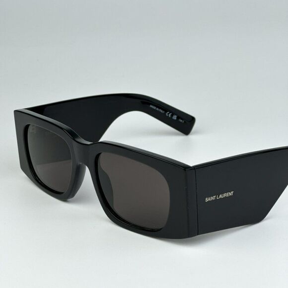 NEW Saint Laurent SL654 001 Black Rectangle Women Sunglasses - Picture 9 of 15